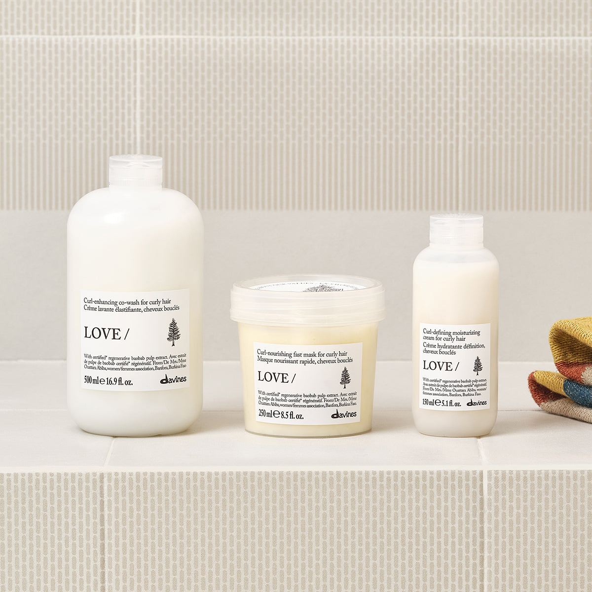 Lifestyle photo of Davines Love Curl Cream for curly hair