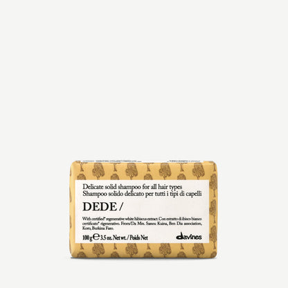 Davines Dede Solid Shampoo bar 100g in recyclable paper packaging