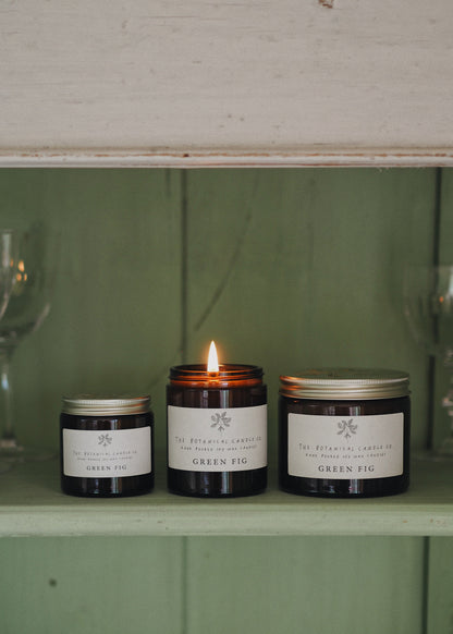 Green Fig hand-poured soy wax candle by The Botanical Candle Co.