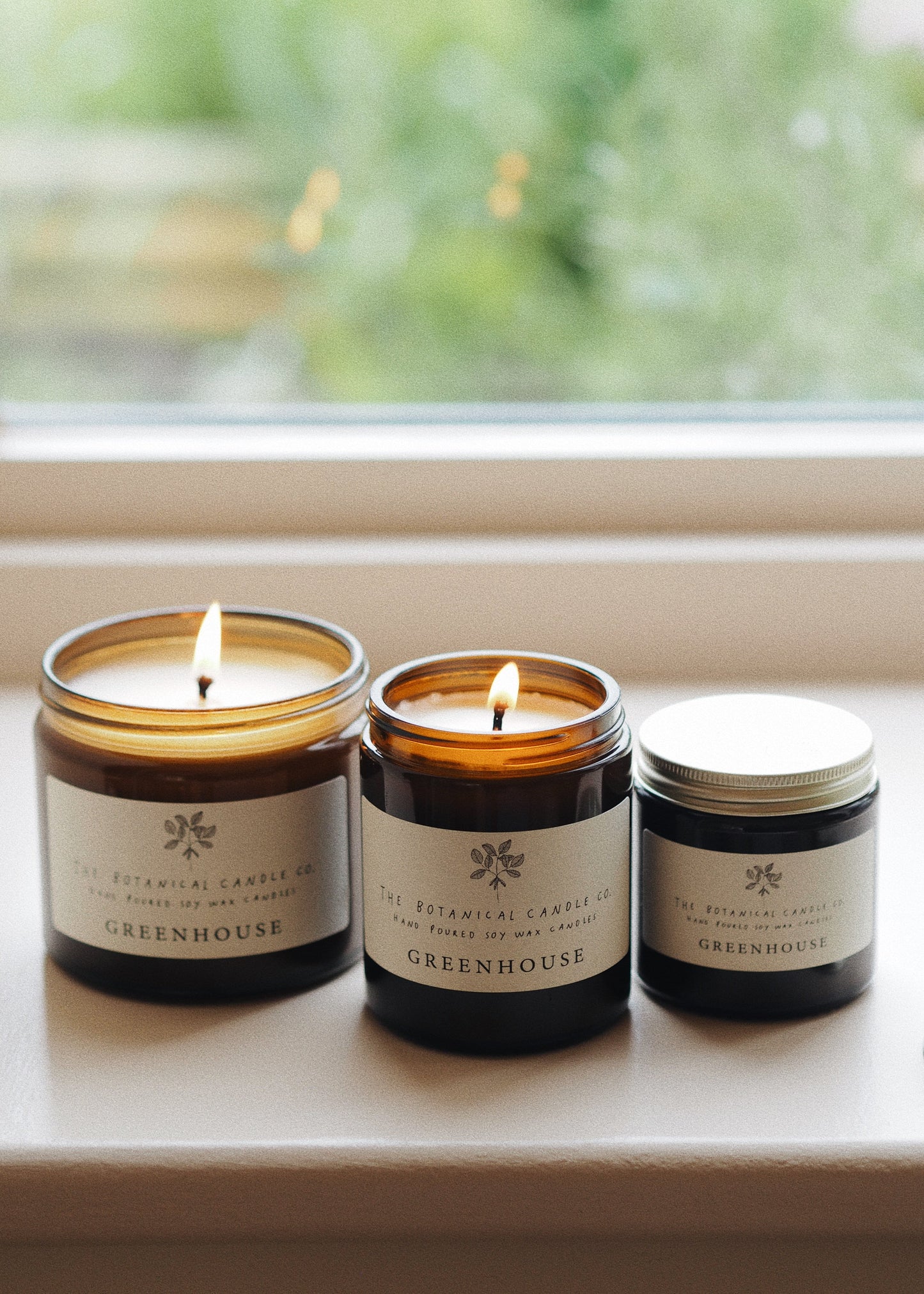 Greenhouse hand-poured soy wax candle by The Botanical Candle Co.