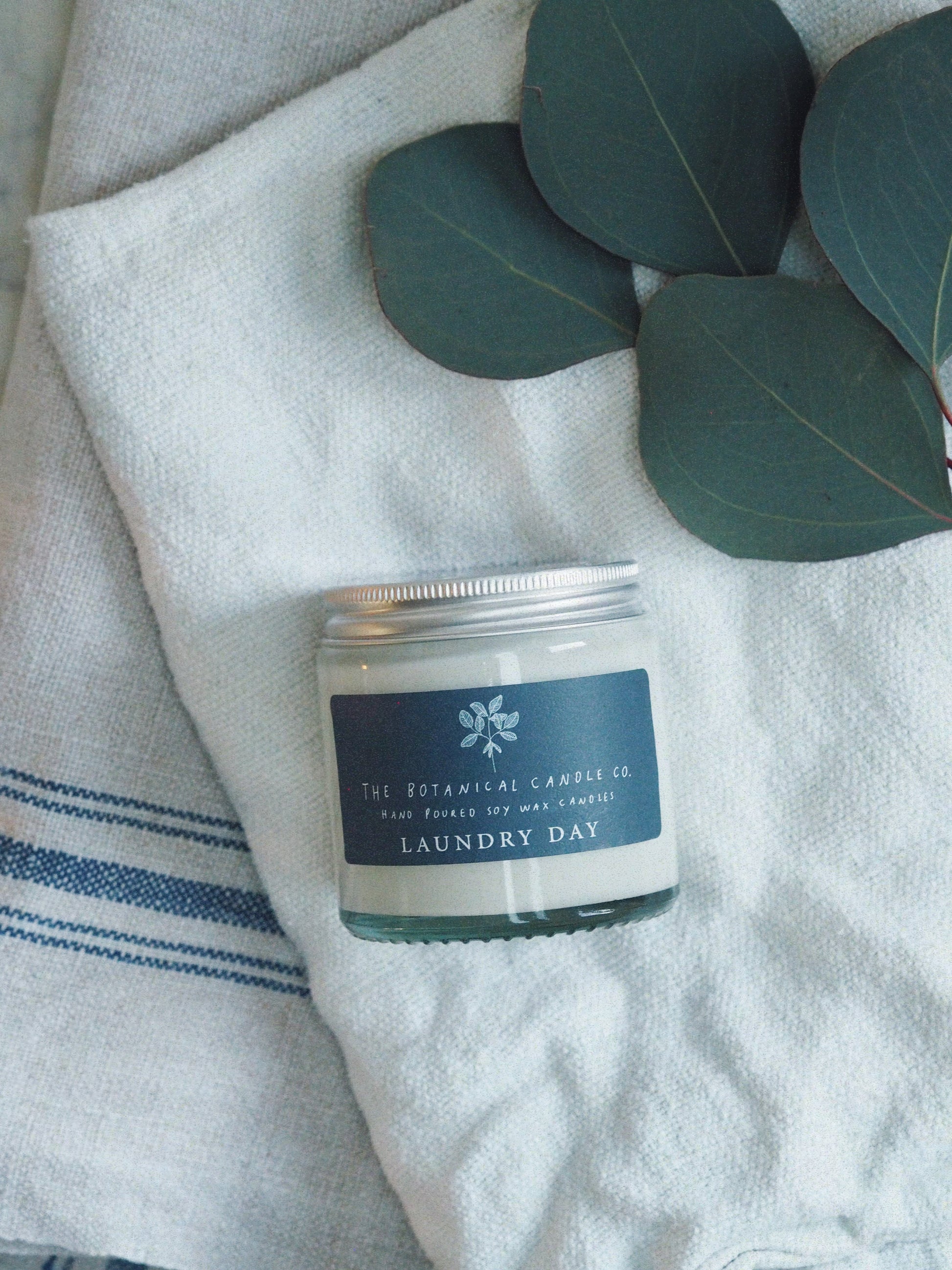 Laundry Day hand-poured soy wax candle, 120ml, by The Botanical Candle Co.