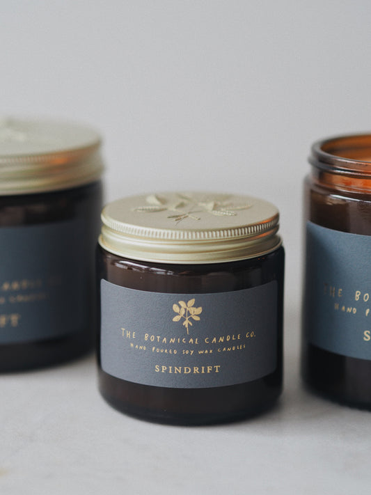 Spindrift hand-poured soy wax candle, 120ml, by The Botanical Candle Co.