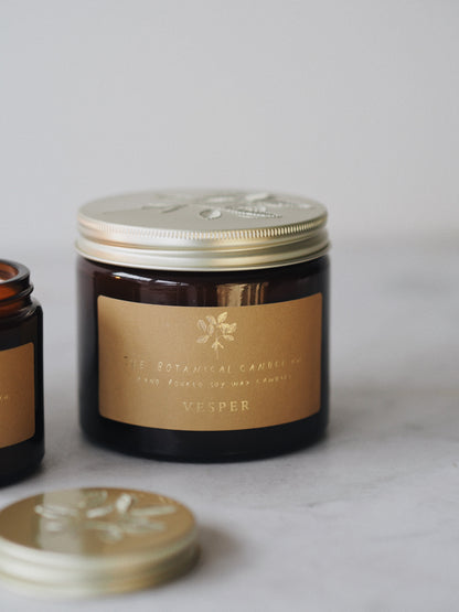 Vesper hand-poured soy wax candle, 250ml, by The Botanical Candle Co.