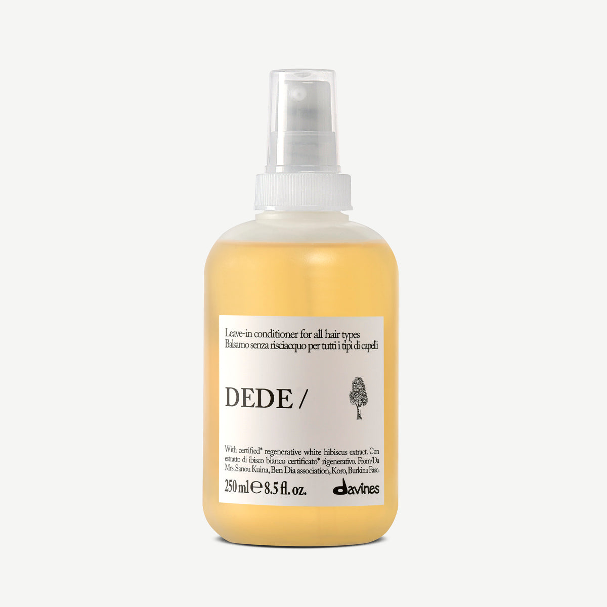 Davines Dede Leave-In Conditioner 250ml, weightless heat-protectant spray for all hair types