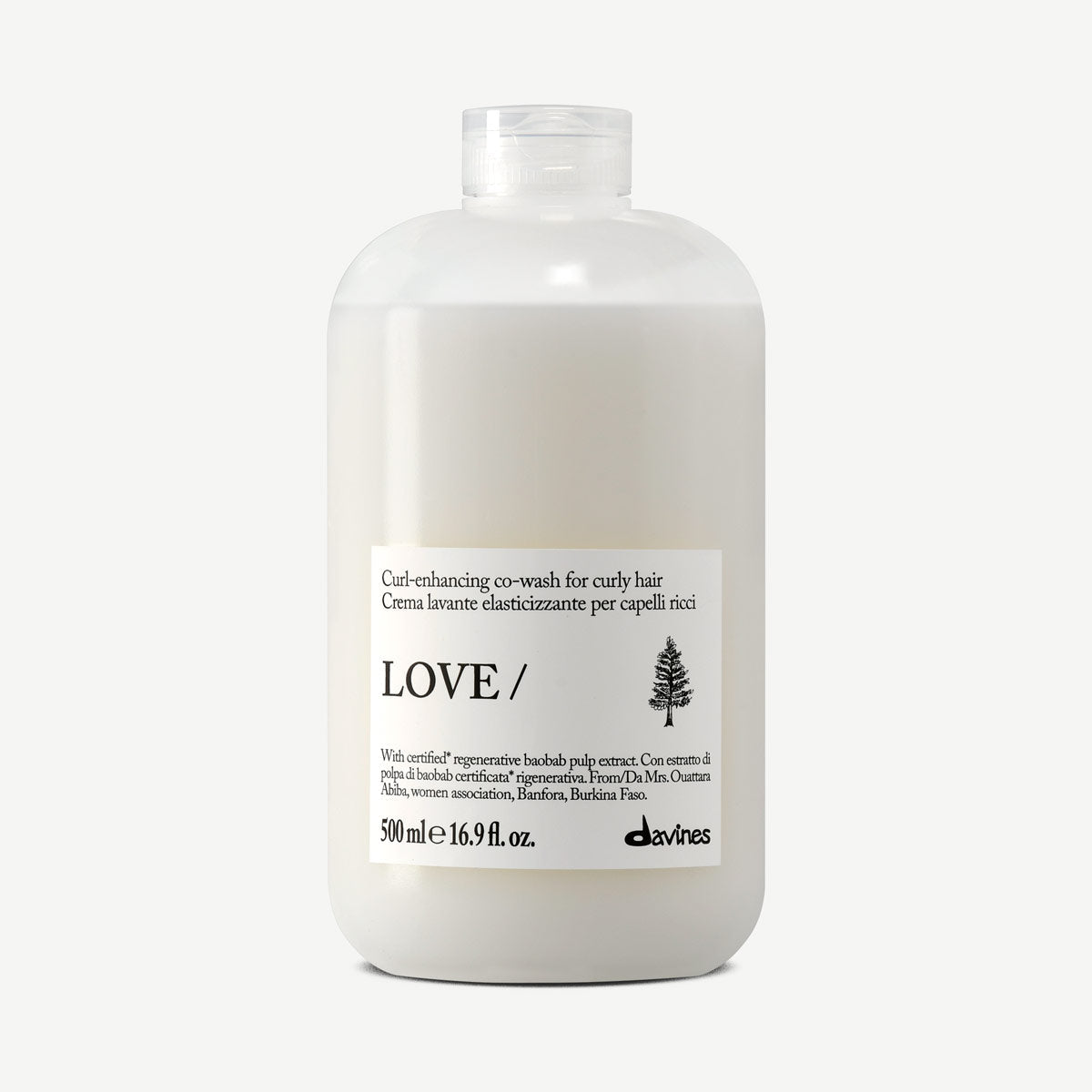 Davines Love Curl Co-wash 500ml, cleansing co-wash for curly hair
