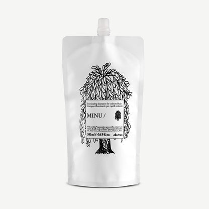 Davines Minu Shampoo 500ml refill pouch, colour-protective shampoo refill for coloured hair