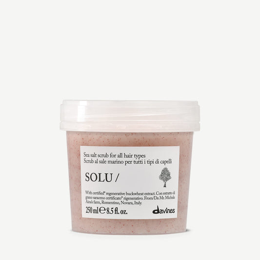 Davines Solu Sea Salt Scrub 250ml, deep-cleansing scalp scrub