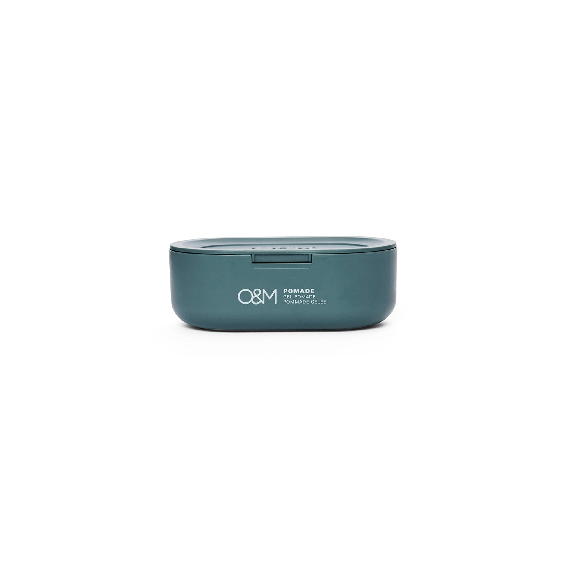 O&M Pomade 100g, high-shine gel pomade for slicked styles