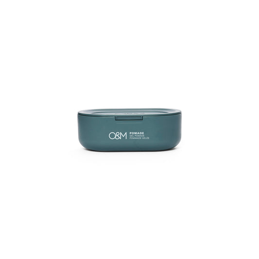 O&M Pomade 100g, high-shine gel pomade for slicked styles