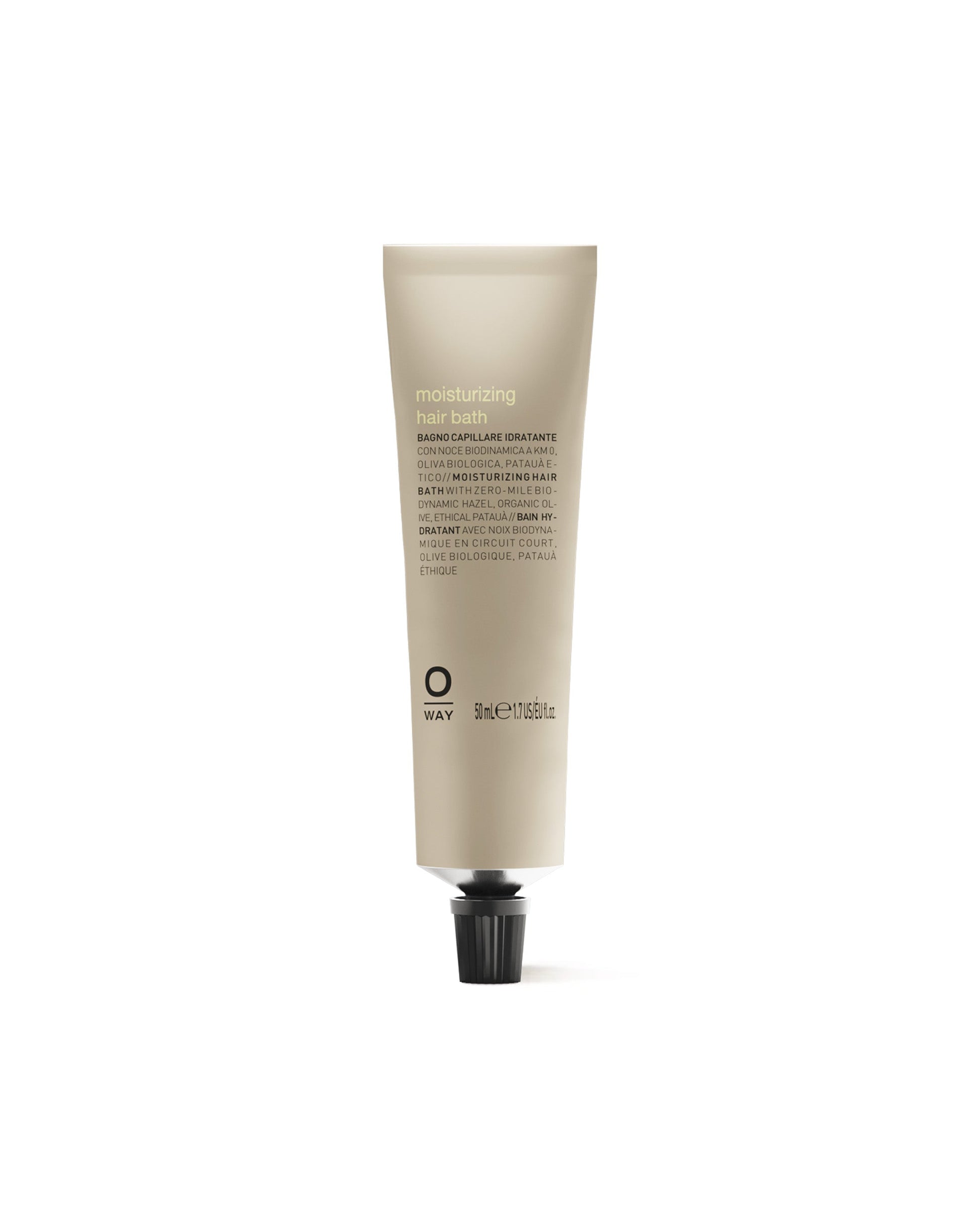 Oway Moisturizing Hair Bath 50ml travel size, hydrating organic shampoo